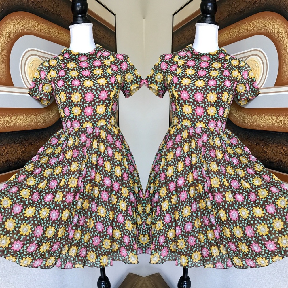 🌸Vintage ‘50s Cherry Blossoms Dress XS/S🌸 - Picture 2 of 8